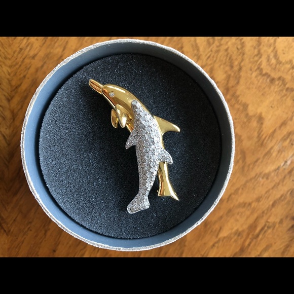 Swarovski Authentic Dolphin Pin Brooch 1992 - Picture 6 of 7